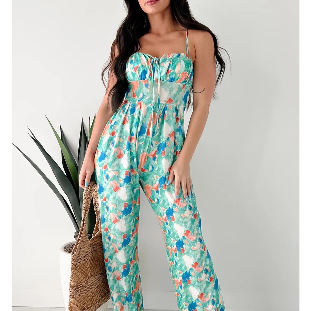 Watercolor Print Jumpsuit